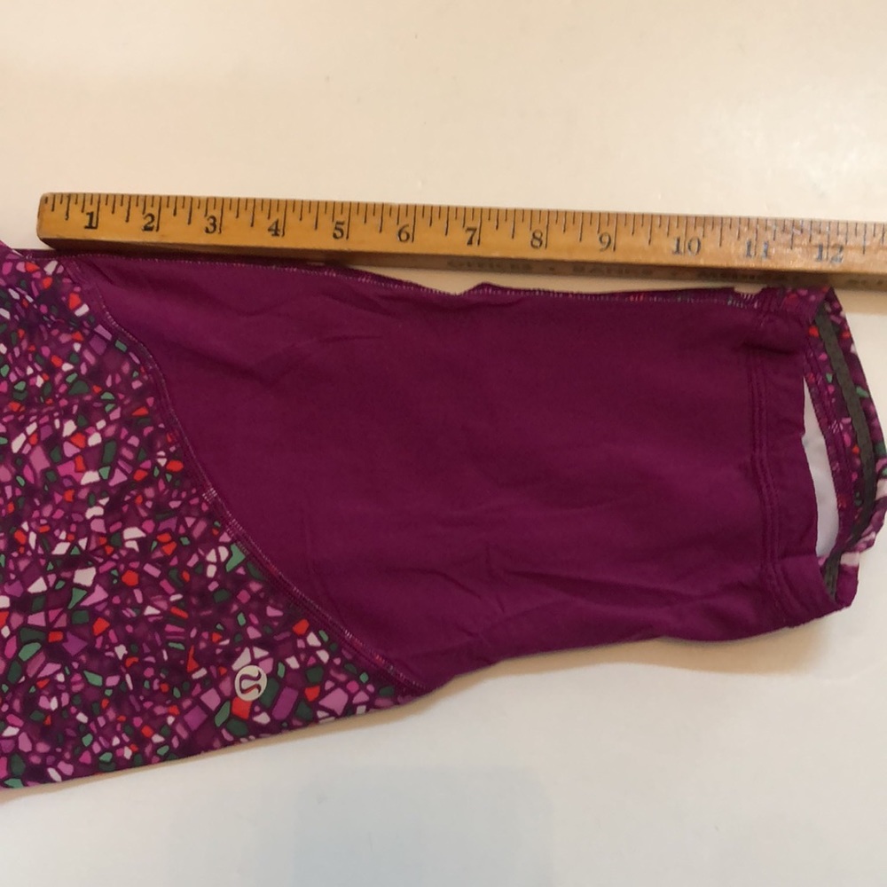 Lululemon Crop Size 10 Real Quick Crop Paradise Camo Multi Regal Plum - Picture 14 of 15